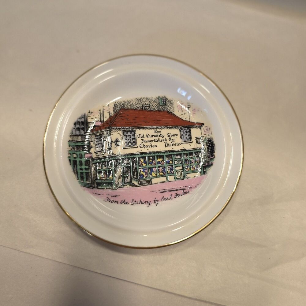Vintage Bone China Saucer Purchased At Dickens Old Curiosity Shop London - Picture 2 of 6